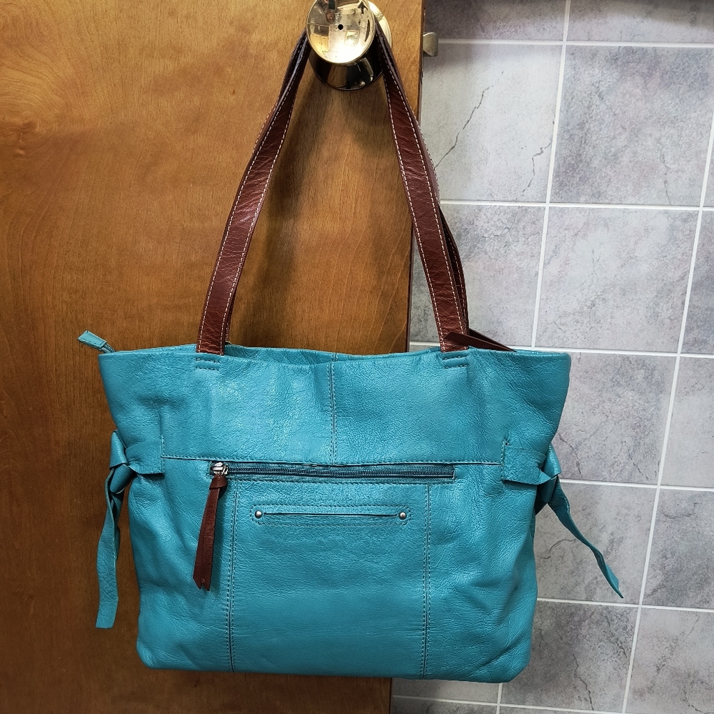 Nino Bossi Turquoise Leather Sholder Bag